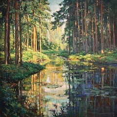 Fototapeta premium Picturesque wilderness and river
