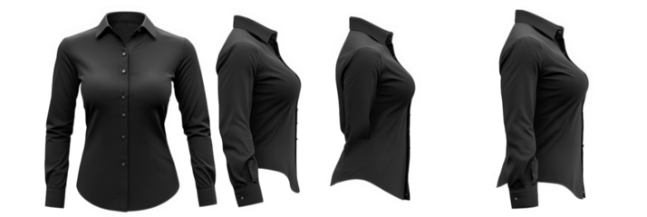 black women's long sleeve button up shirt mockup