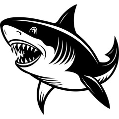 shark cartoon isolated on white