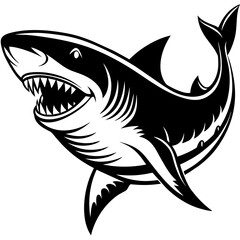 shark cartoon isolated on white