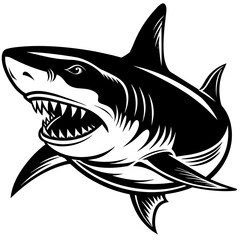 shark cartoon isolated on white
