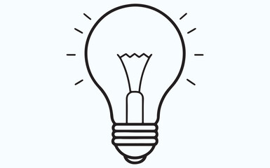 ight Bulb line art