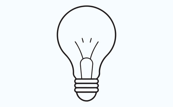 ight Bulb line art