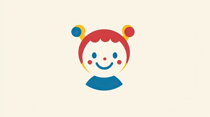 Playful Childish Logo Design: A Happy Toddler Icon
