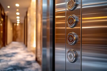 Modern luxury hotel elevator interior with stylish design elements