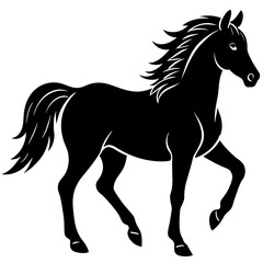 horse silhouette isolated on white