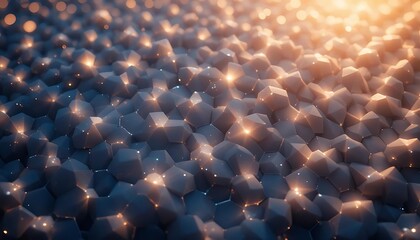 Obraz premium A seamless texture of glowing, interconnected hexagons, each pulsating with soft gradients of light