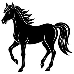 horse silhouette isolated on white