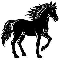 horse silhouette isolated on white