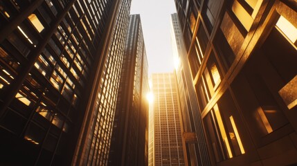 Sleek Modern Buildings Under Bright Light