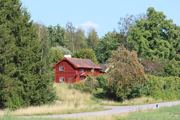 Sweden. Houses in Sweden in the countryside. Ostergotland province. 