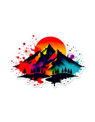 Mountain Splash With sunset