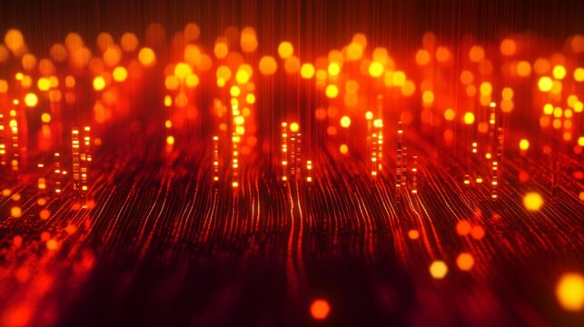 Warm Light Data Visualization in Abstract Form