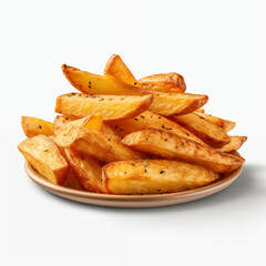 Crispy fries on a white background