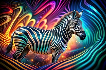 Fototapeta premium Surreal Zebra Font Photography: Abstract Stripes, Typographic Wildlife, Artistic Animal Alphabet, Fantasy Zebra Print, Whimsical Font Design