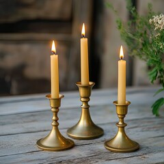 Golden Candle Holders Prompts