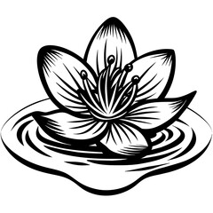 black and white lotus flower