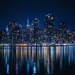 Naklejka premium Real estate theme with big city lights at night 