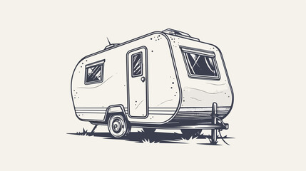 Caravan Line Icon for Web and Infographics Usage