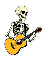 Naklejka premium skull with guitar