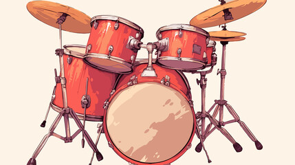 Drum Instrument Vector Sketch Icon Isolated on Background