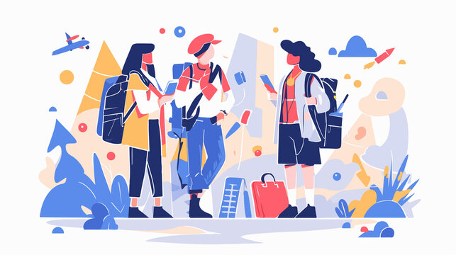 Educational Tourism Abstract Vector Illustration