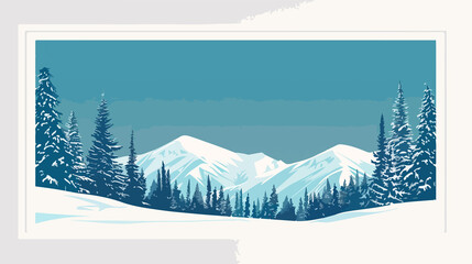 Fototapeta premium Majestic Snow Covered Trees in Mountains