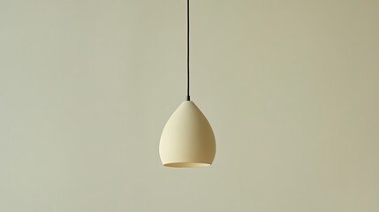Minimalist pendant lamp with a smooth ceramic shade, displayed against a white background.