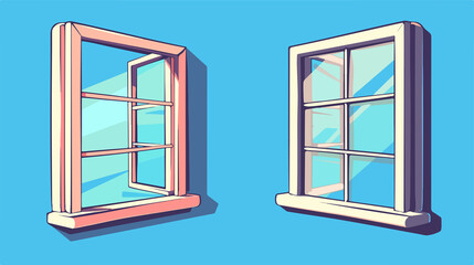 Open Windows Vector Sketch Icon Isolated on Background