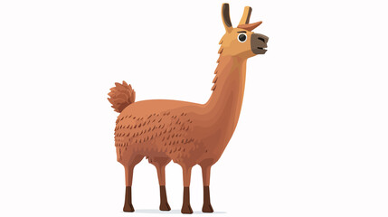 Naklejka premium Cute and Adorable Llama Cartoon Character Standing at High Altitude