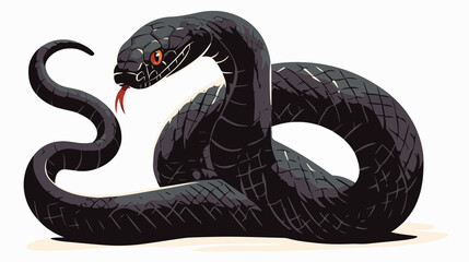 Obraz premium Poisonous Slogan: Black Snake Illustration Vector