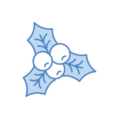 Holly leaves and berries icon vector