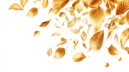 Fototapeta premium Delicate Gold Leaves with Shimmering Metallic Finish and Intricate Details