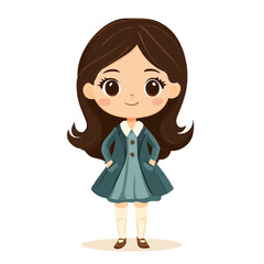 Confident Girl in Power Dressing Style – Bold Fashion Illustration
