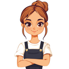 Sophisticated Girl in Professional Style – Elegant Fashion Illustration
