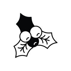 Holly leaves and berries icon vector