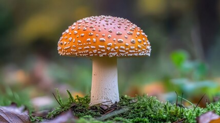 Amanita Mushroom in Forest: Nature's Intricate Fungi Captured in Detail