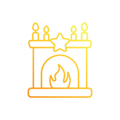 Fireplace icon vector