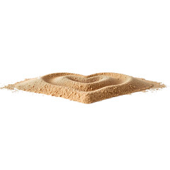 Heart-Shaped Sand PNG for Coastal and Tropical Designs