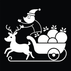 Naklejka premium reindeer with christmas gifts