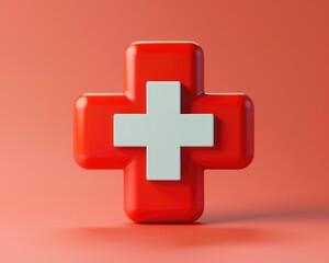 Obraz premium Emergency Cross. Swiss Flag with Cross Symbol and Medical Icons