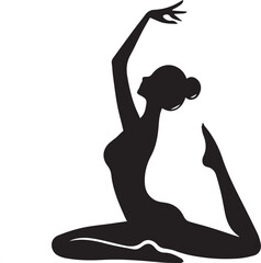 Yoga silhouette icon vector art illustration