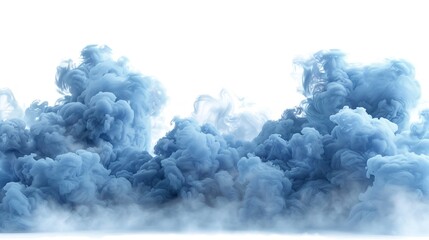 Obraz premium A blue cloud explosion on a white background.