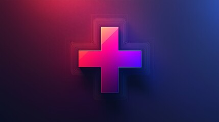 Fototapeta premium Futuristic Healthcare Cross Red Blue Glow Digital Medical Technology Art, 未来的ヘルスケアクロスの赤青の輝き デジタル医療テクノロジーアート.Generative AI