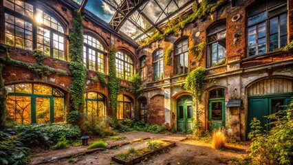 Fototapeta premium Urban Exploration Photography: Lost Places Germany - Wir Ber Uns - Abandoned Buildings, Decay, Graffiti, Industrial, Ruins