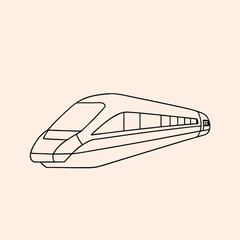 a line drawing of a high-speed train