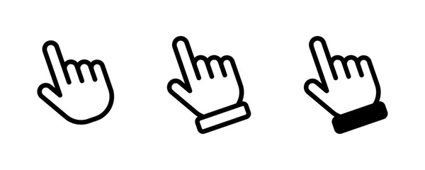 Hand cursor icon set