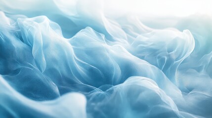 Obraz premium Soft Blue Fabric Draped in Gentle Waves