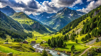 Fototapeta na wymiar Vall d'Incles Andorra: Hiking Trails, Pyrenees Mountains, Nature Photography, Scenic Views, Andorra la Vella