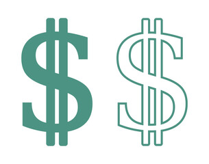 symbol dolara zestaw ikon, grafika wektorowa